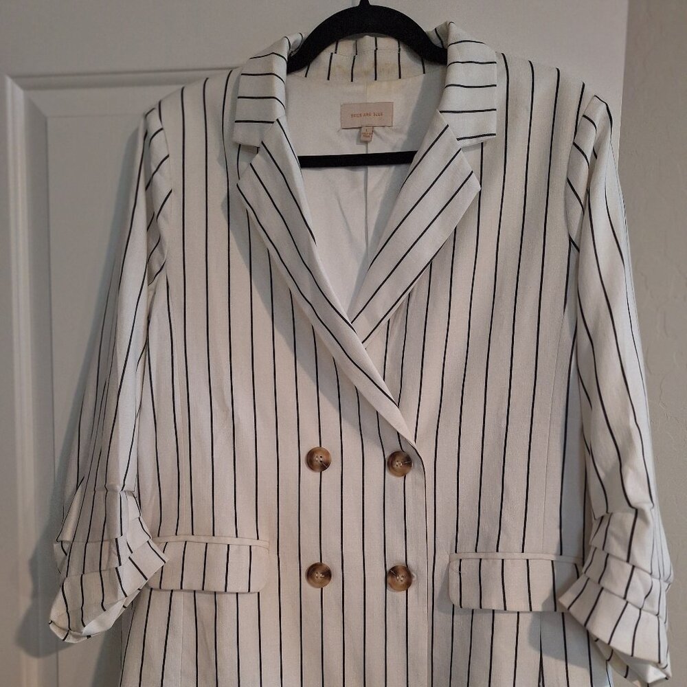 Skies Are Blue Pin Striped Blazer